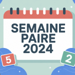 Illustration calendrier semaine paire 2024 moderne