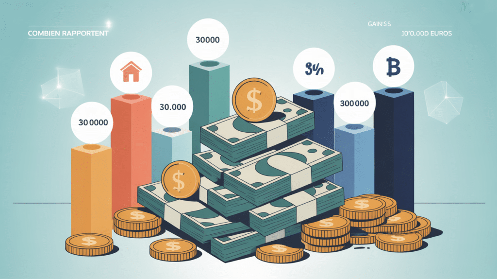 combien rapporte 300 000 euros placés par mois en fonction des placements