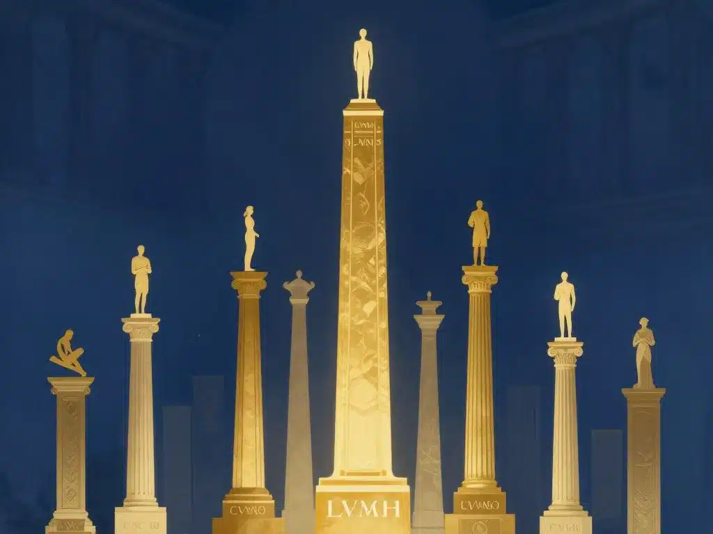 cours lvmh depuis 20 ans comparaison secteur luxe cac40