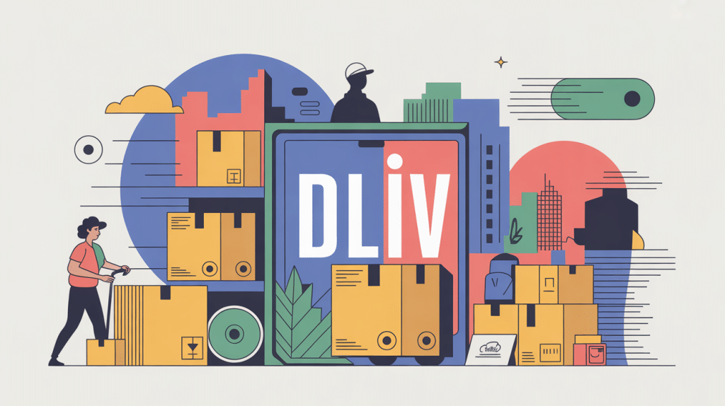 illustration dliv service livraison colis urbain