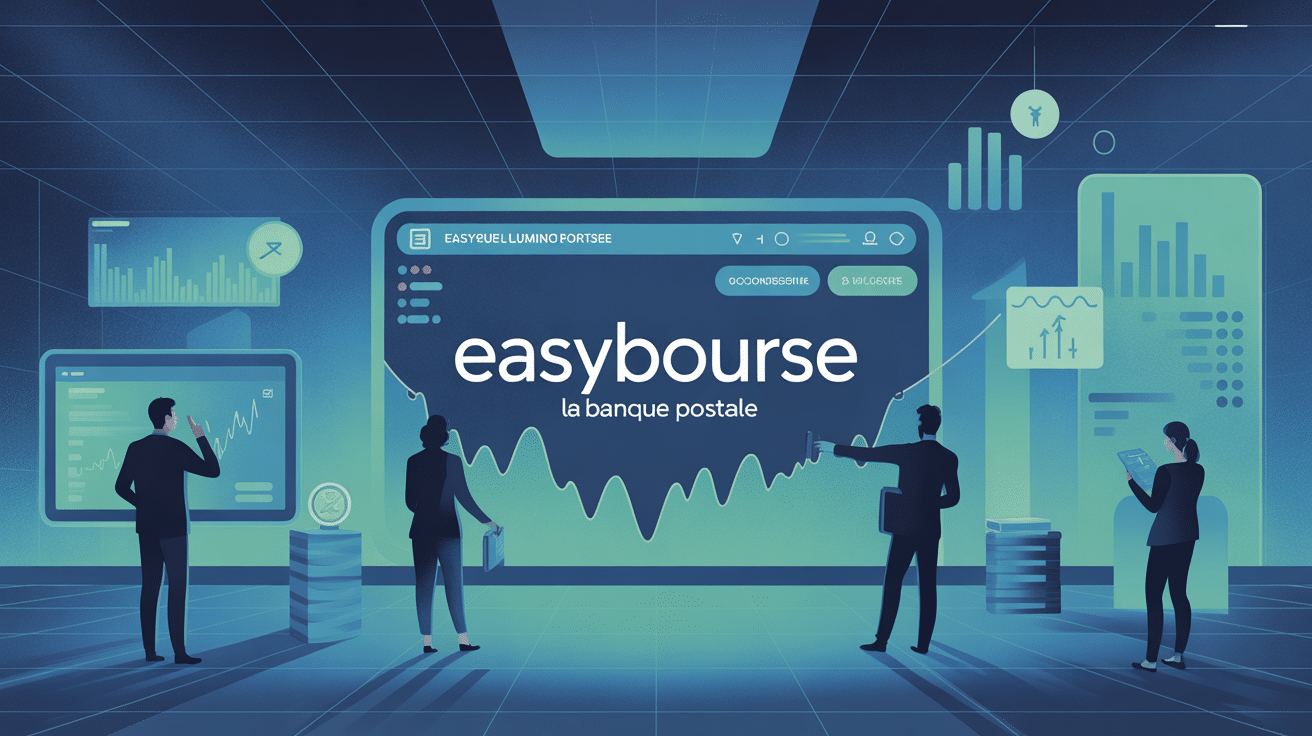 Illustration globale easy bourse la banque postale univers financier