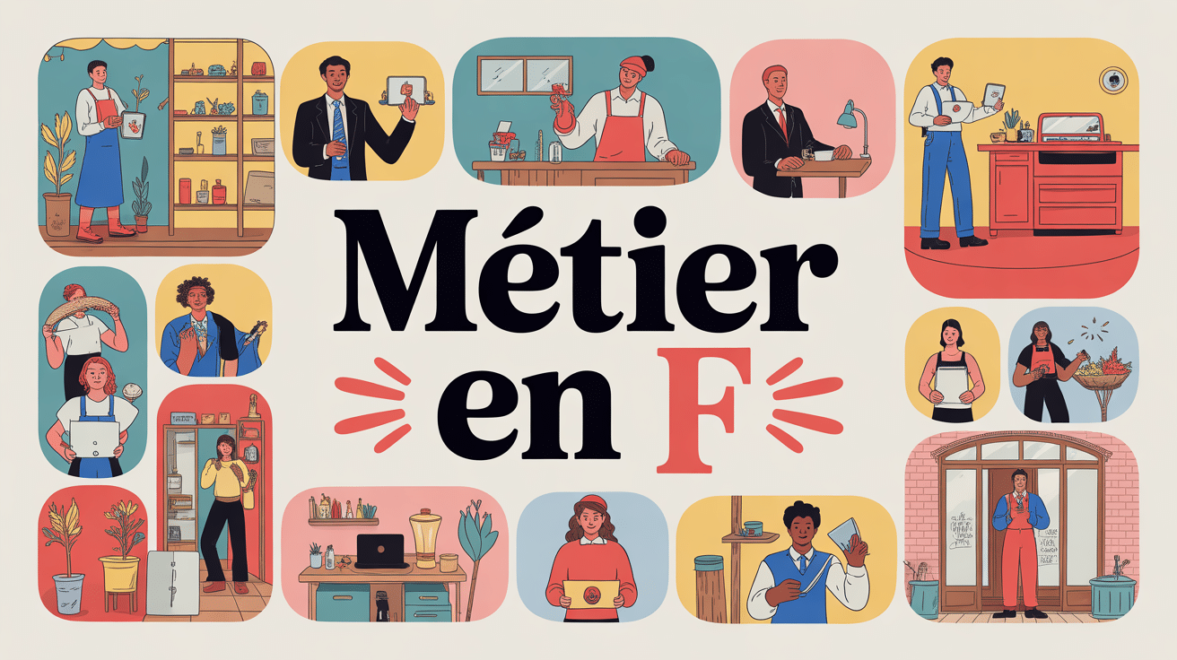 mosaïque métiers en f professionnels variés