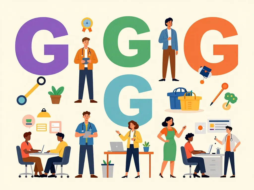 divers métiers en g illustration éditoriale