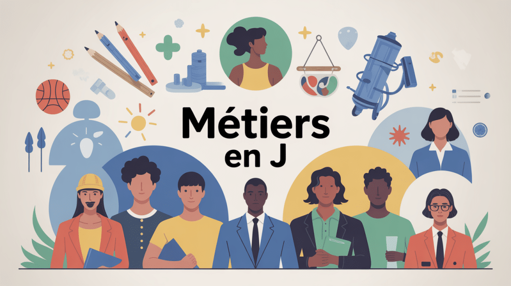 Panorama métiers en j secteurs variés illustration