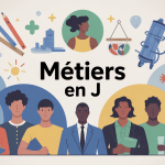Panorama métiers en j secteurs variés illustration