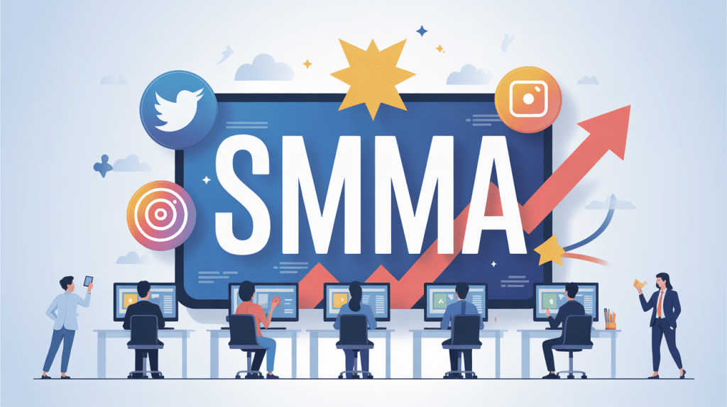 illustration smma agence digitale croissance réseaux sociaux