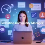 formation a distance community manager femme ordinateur