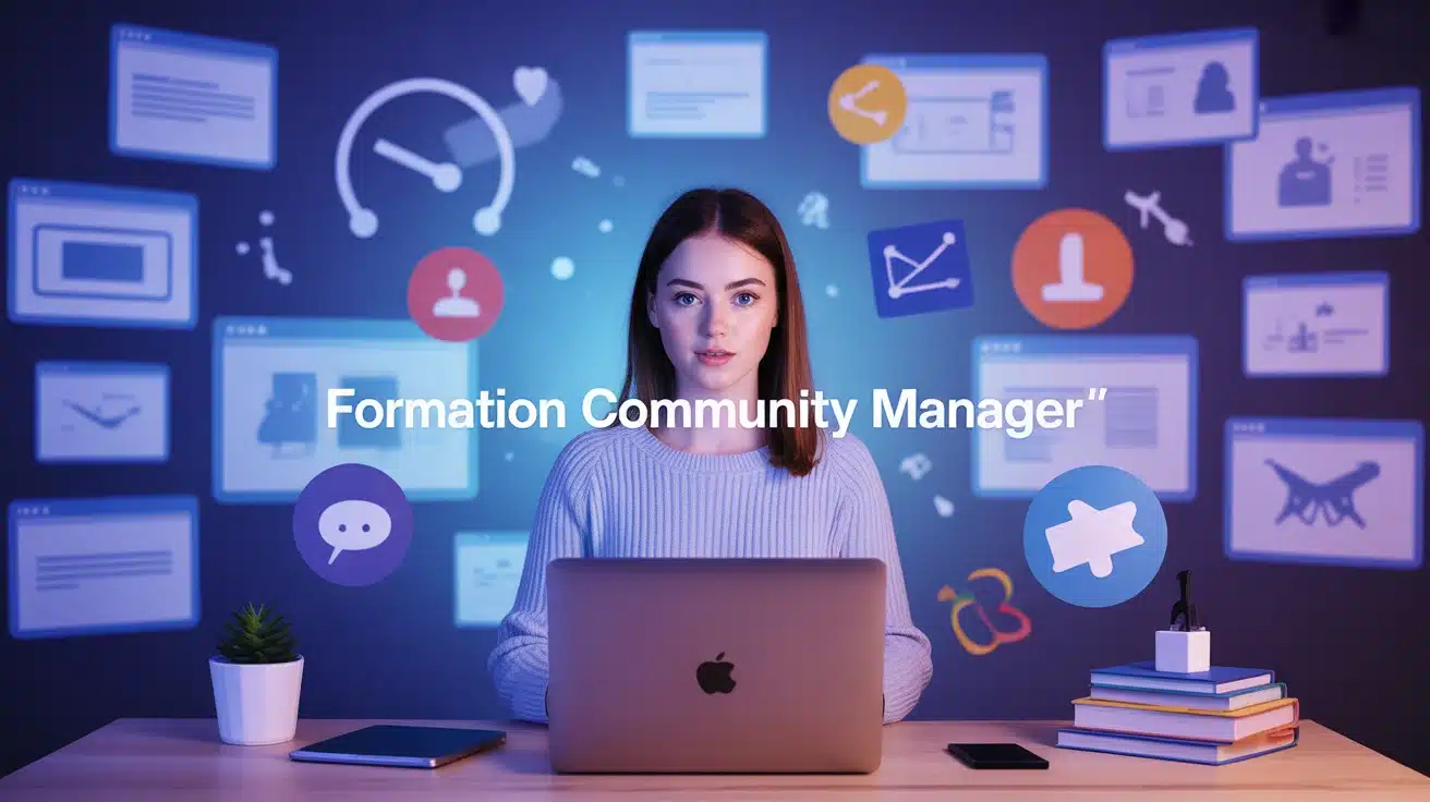 formation a distance community manager femme ordinateur
