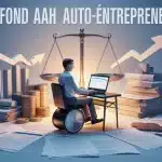 plafond AAH auto entrepreneur, personne en fauteuil roulant et documents