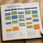 5 principes de la gestion du temps agenda coloré