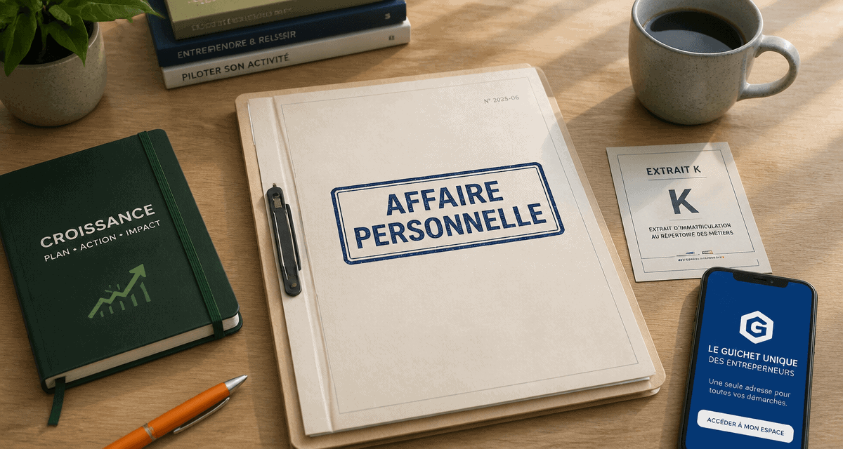 affaire personnelle commerçant dossier et outils