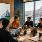 agence marketing marseille équipe bureau vue port