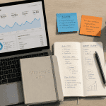 bureau rédacteur web seo freelance avec ordinateur graphique