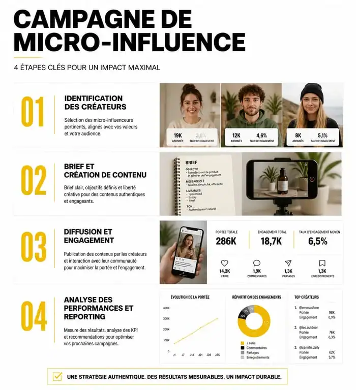 Étapes clés d'une campagne de marketing avec une agence de micro-influence
