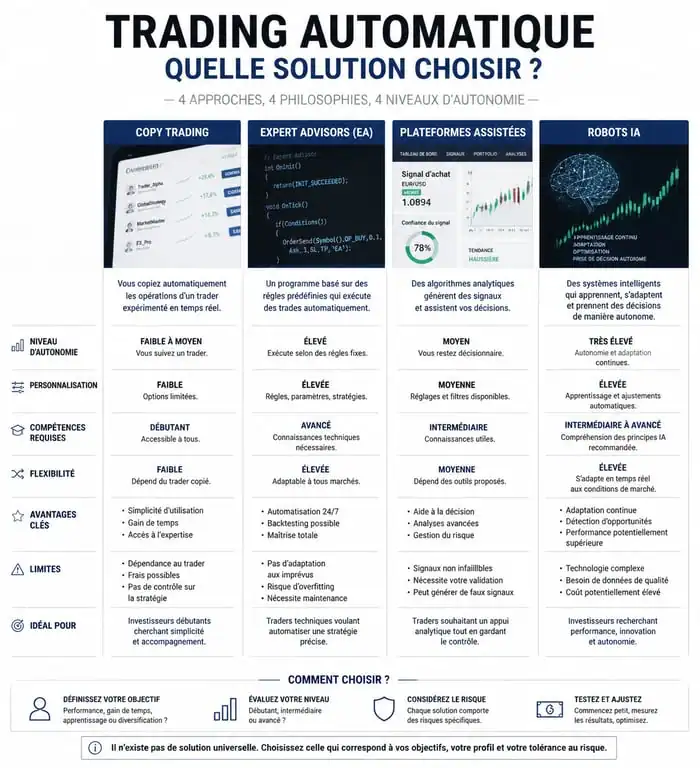 Comparatif des solutions de robot trading automatique