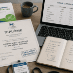 formation diplomante documents sur bureau