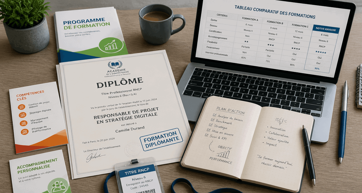 formation diplomante documents sur bureau