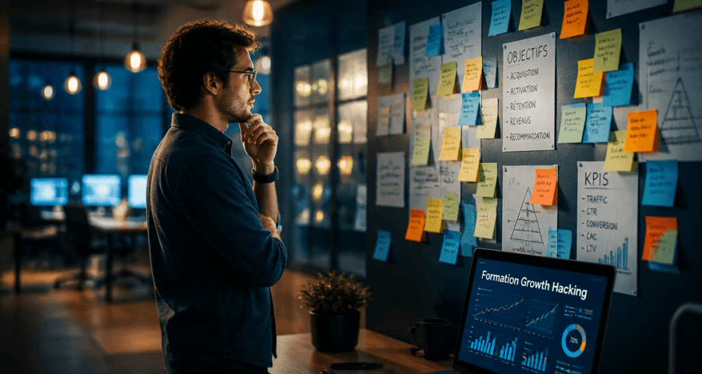 formation growth hacking open space analyse post-its