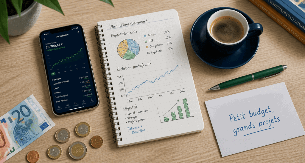 Investir en bourse petit budget bureau moderne
