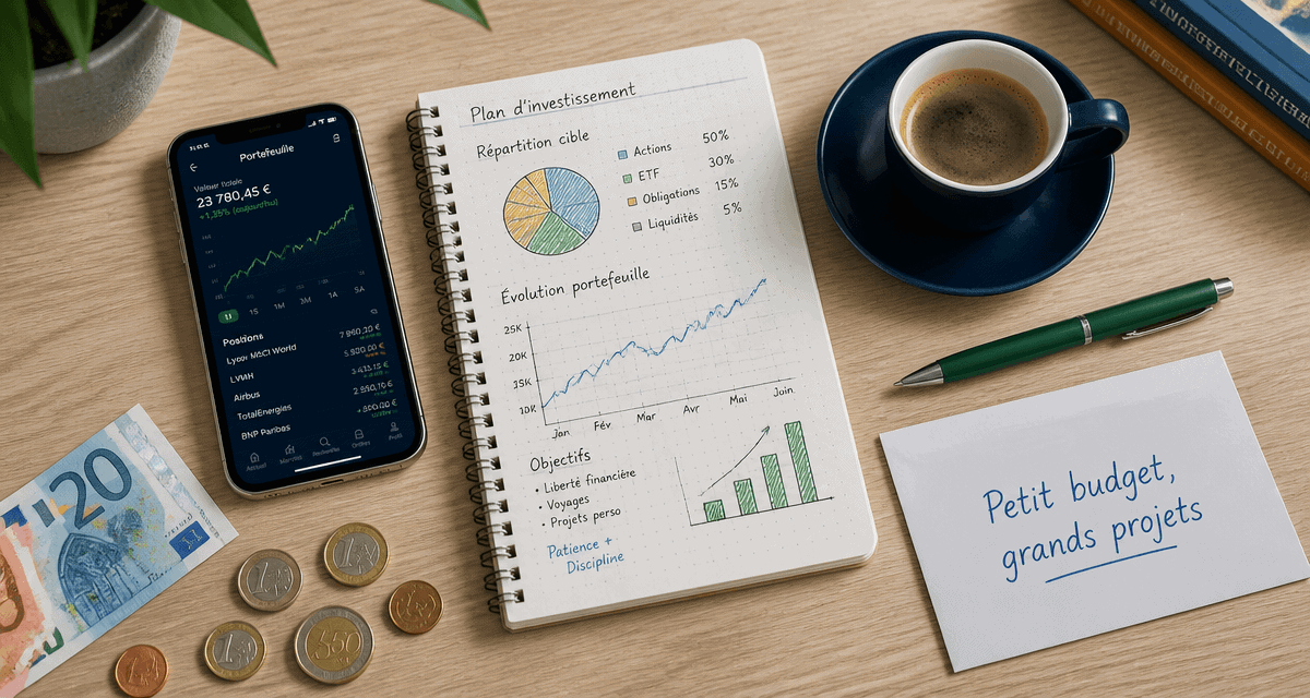 Investir en bourse petit budget bureau moderne