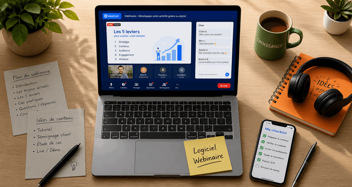 logiciel webinaire sur ordinateur portable