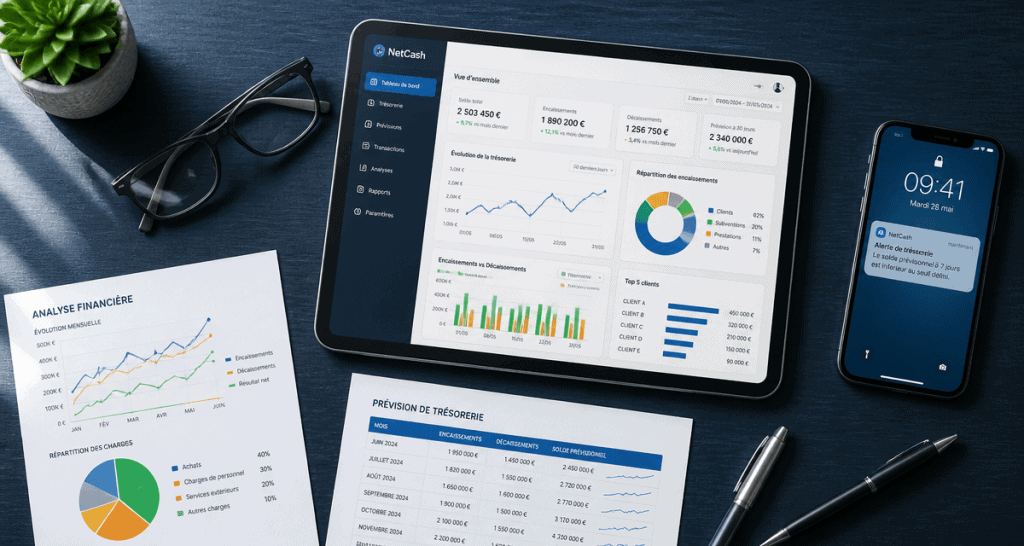 netcash dashboard rapprochement bancaire multi-filiales