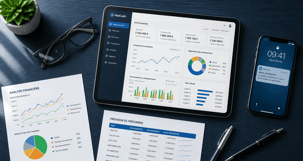 netcash dashboard rapprochement bancaire multi-filiales