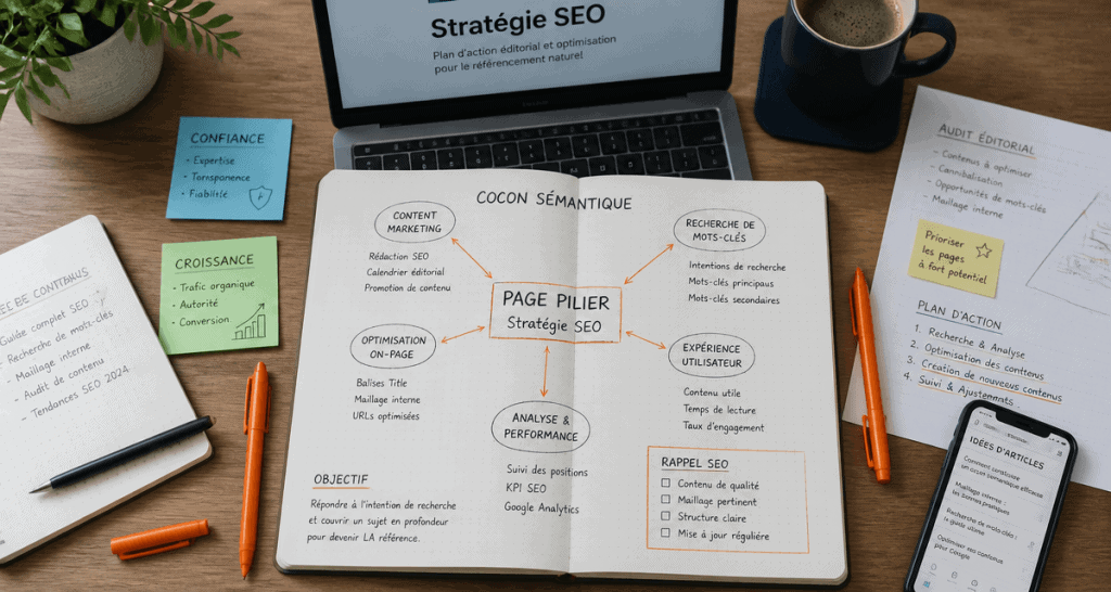 stratégie éditoriale pour le seo, bureau expert, cocon sémantique