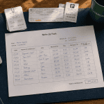 tableau note de frais sur bureau professionnel