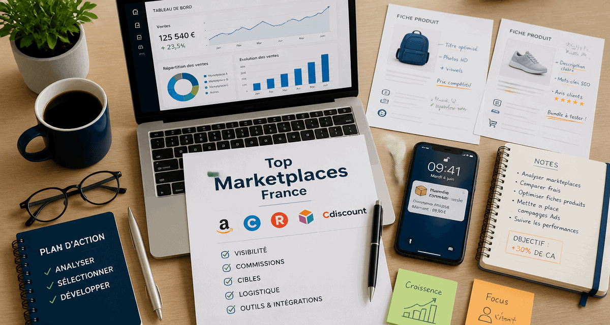 Top marketplace France, bureau entrepreneur e-commerce