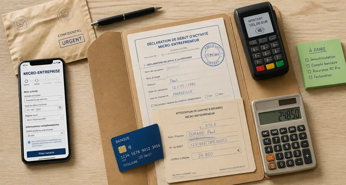 Comment monter son entreprise sans argent avec 1 € de capital : micro-entreprise, carte bancaire, formulaires