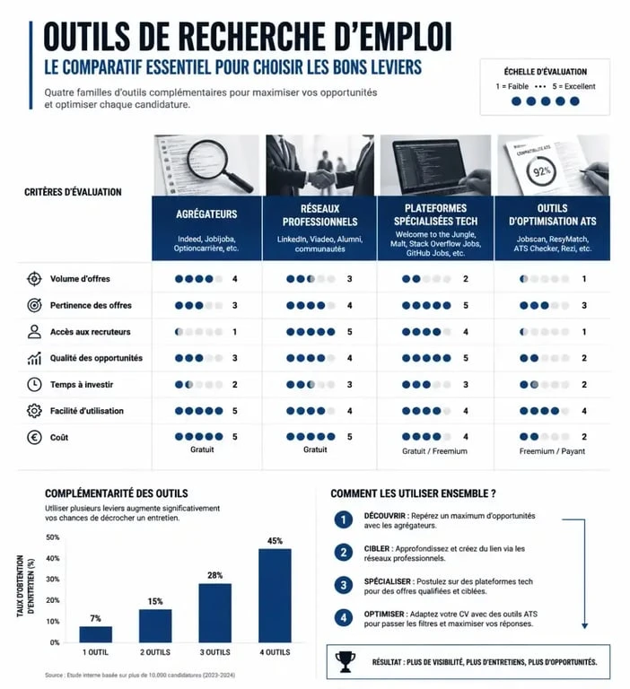 Comparatif des meilleurs outils et plateformes pour trouver un job et optimiser sa candidature