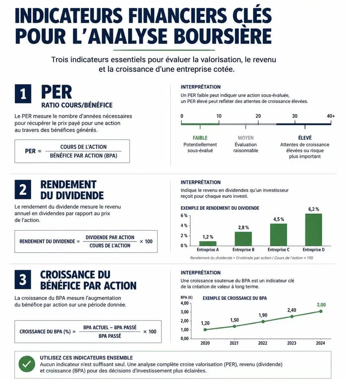 Indicateurs financiers pour choisir la meilleure action en bourse