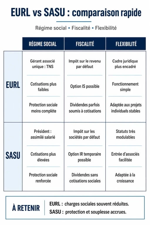 Comparatif EURL vs SASU : différences entre les statuts juridiques pour les entrepreneurs