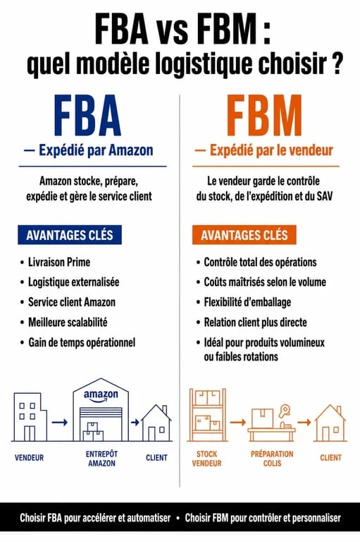 Comparatif des modèles logistiques FBA et FBM pour ouvrir une boutique Amazon