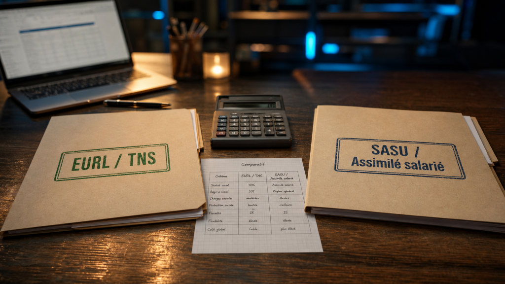 EURL vs SASU : EURL TNS ou SASU assimilé salarié, protection sociale et charges