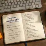 bureau formation rédaction seo carnet clavier mug