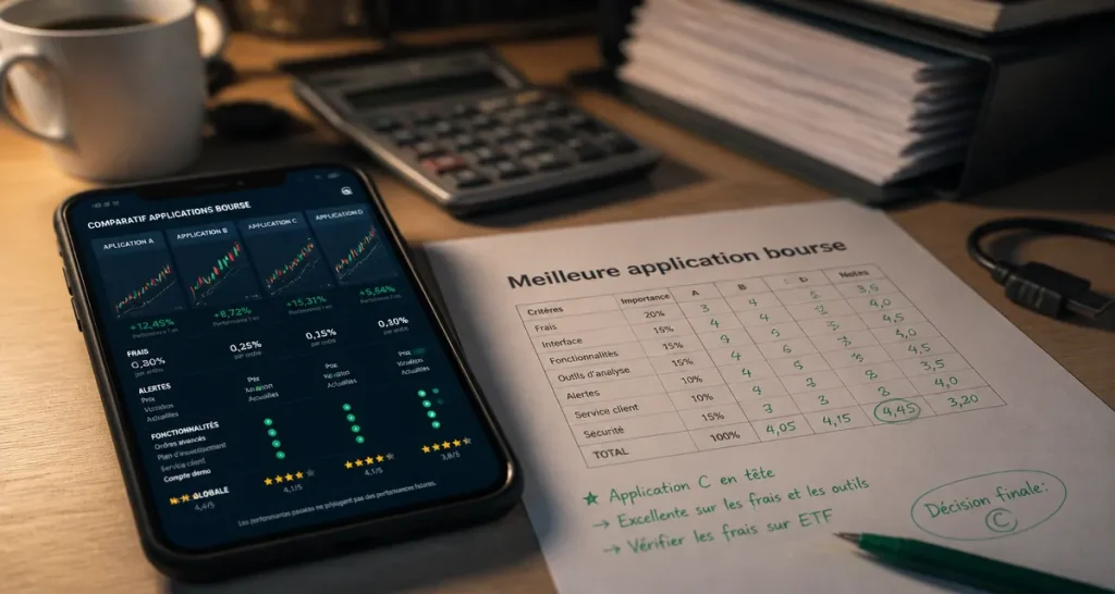 Meilleur application bourse : comparatif sans frais cachés