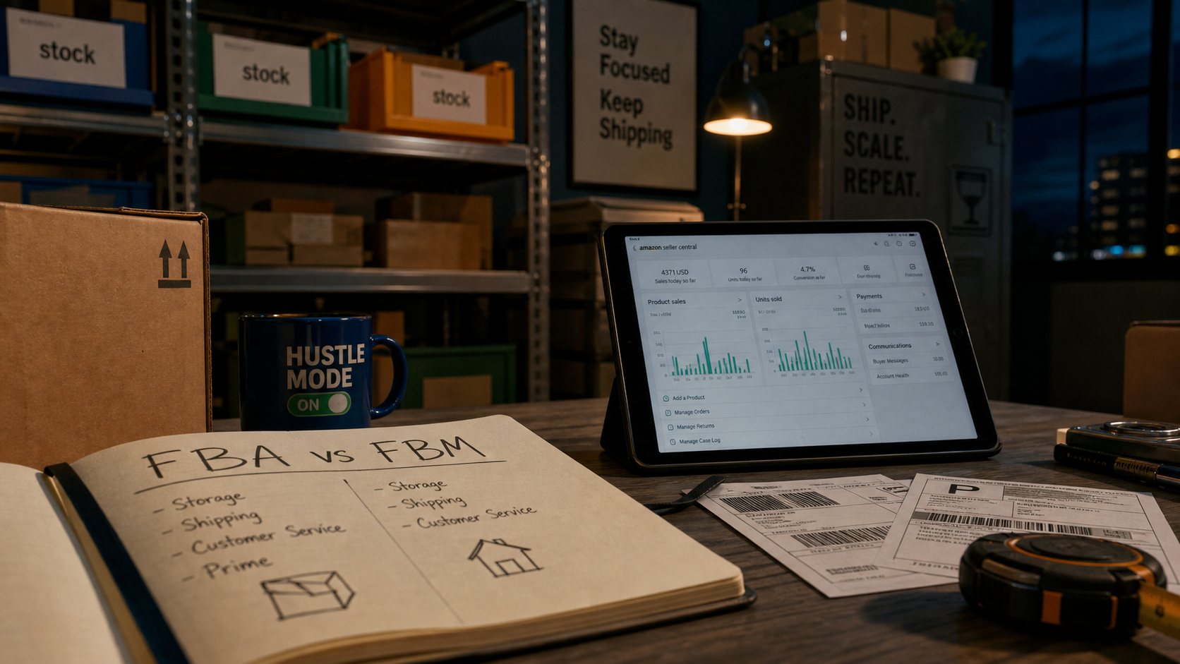 Ouvrir une boutique Amazon : FBA vs FBM, Seller Central, stock et étiquettes