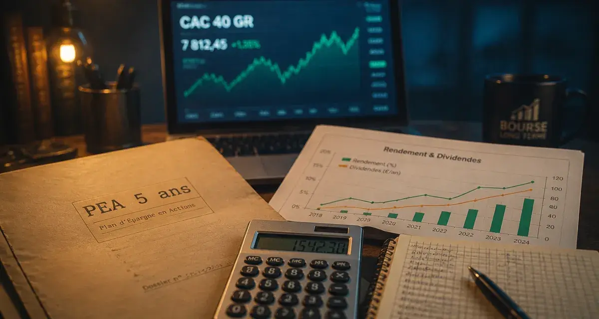 Plan epargne action rendement : calcul des gains et dividendes long terme