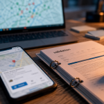 Référencer son entreprise sur google : smartphone Google Maps et fiche locale