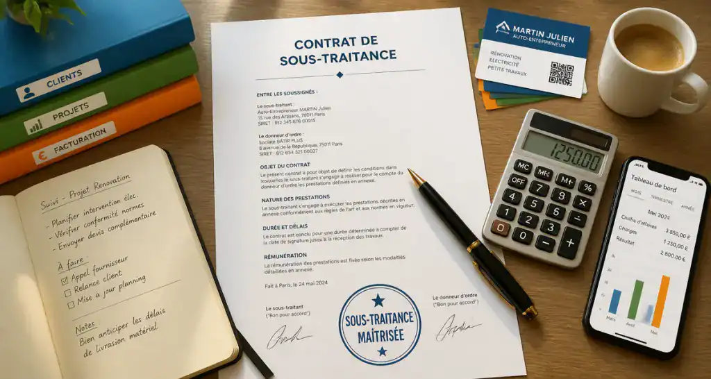 Sous traitance auto entrepreneur contrat et outils de travail