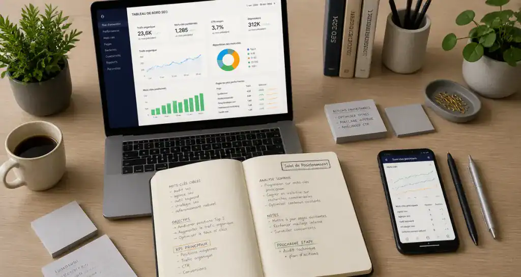 Suivi positionnement site web sur bureau