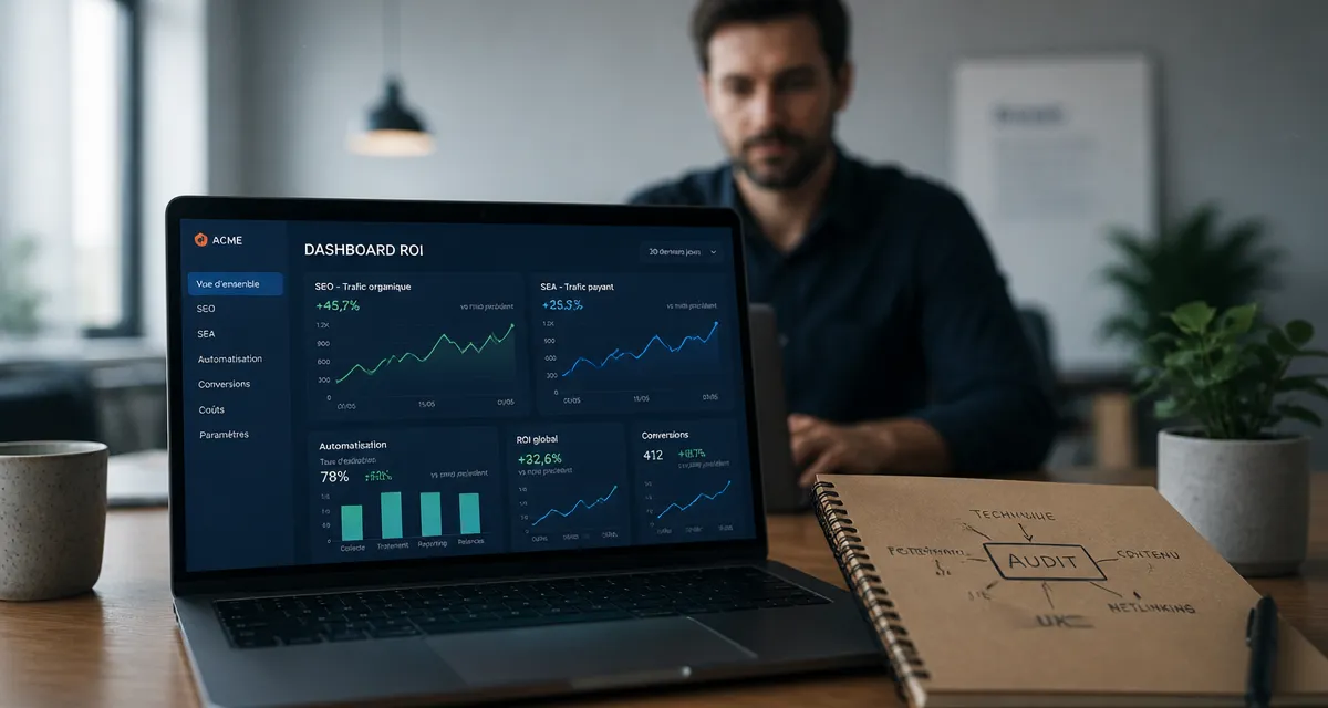 Webmarketing freelance : acquisition client ROI SEO/SEA en coworking
