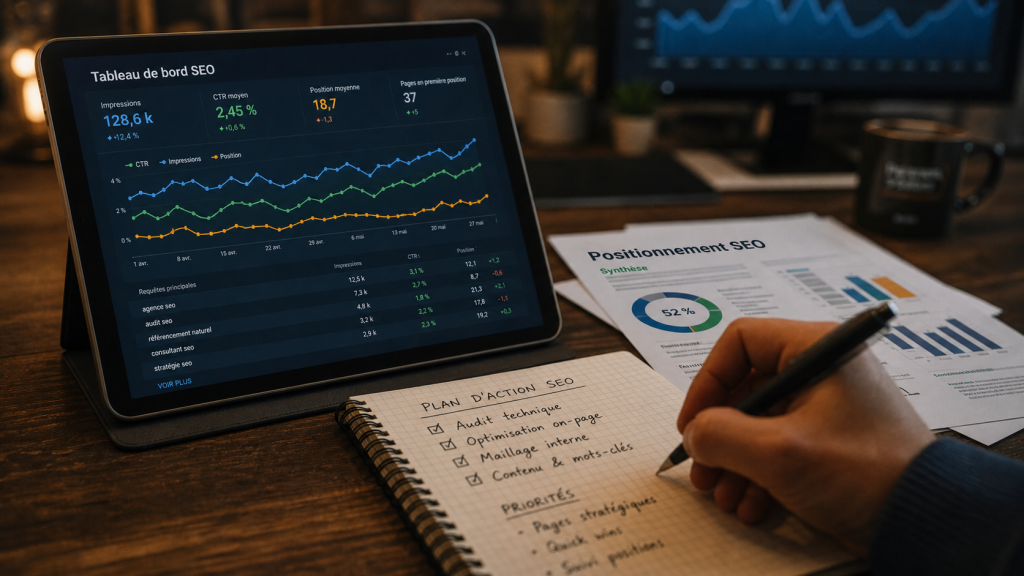 Analyse positionnement referencement : positions CTR et SEO