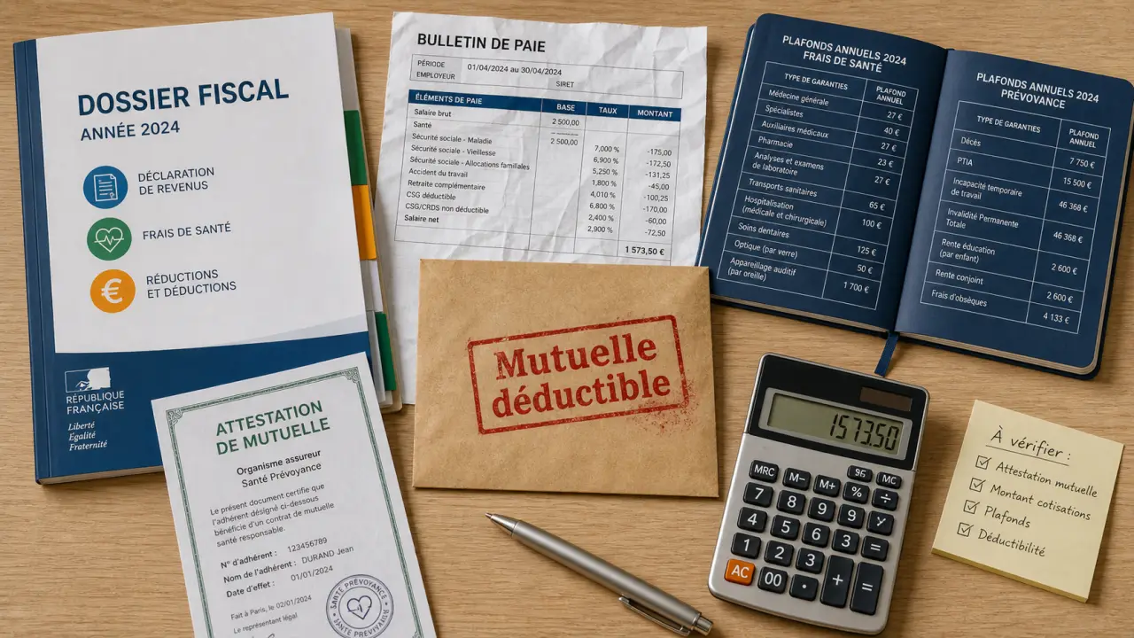 Deduction mutuelle impot : dossier fiscal, attestation mutuelle et plafonds
