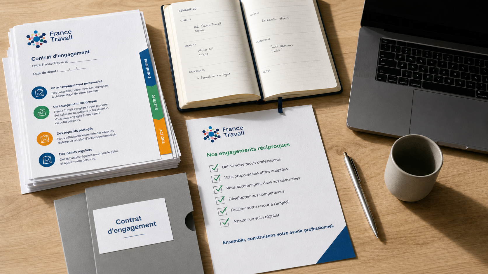 France Travail contrat d engagement : documents, checklist et 15 heures