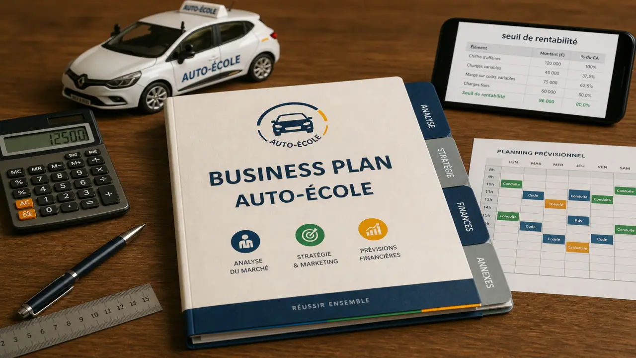 business plan auto ecole : coûts, agrément et prévisionnel sur 3 ans