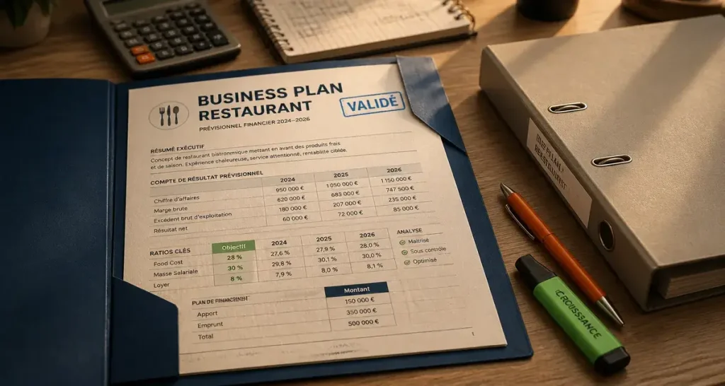 Business plan resto : 5 piliers financiers et ratios