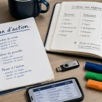 Comment trouver sa voie professionnelle : plan d’action envies compétences sur bureau